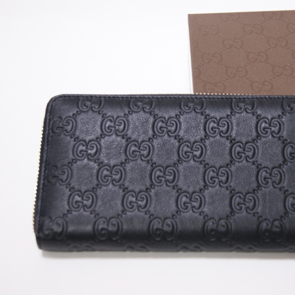 New  Men's Women's Unisex Gucci Black Leather Zip Around wallet - Picture 2 of 9